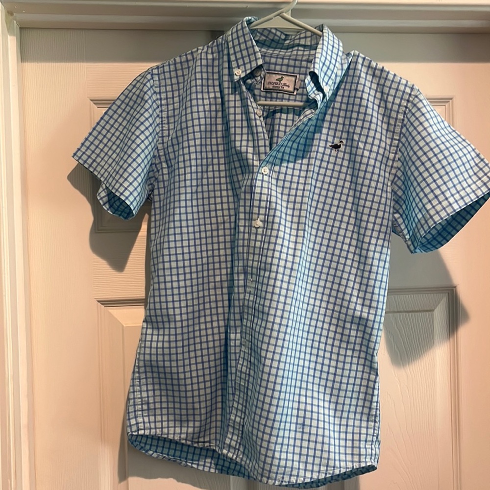 Boys’ Properly Tied short-sleeve button-up. Size youth 14-16